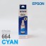 Epson Ink Bottle 664 Cyan (T6642)